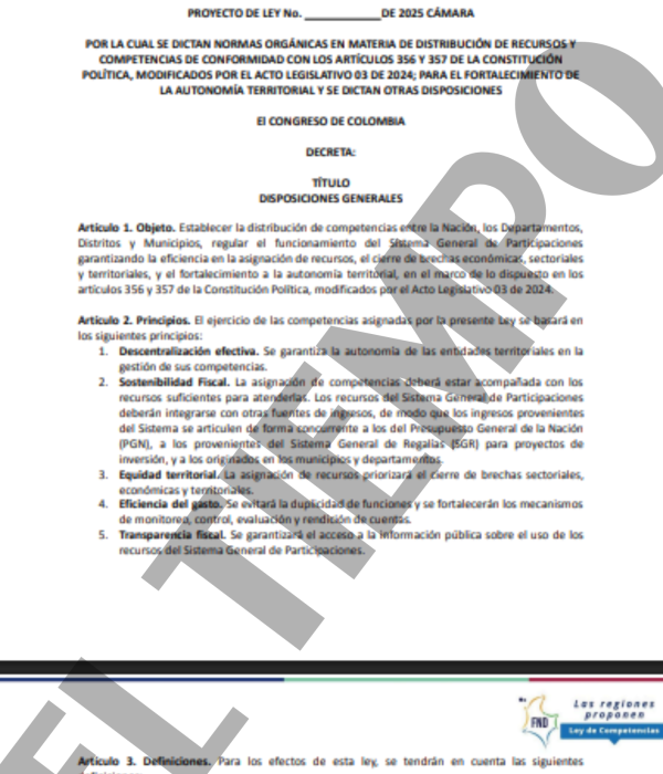 Exclusivo: este es el borrador de la ley de competencias que los ...