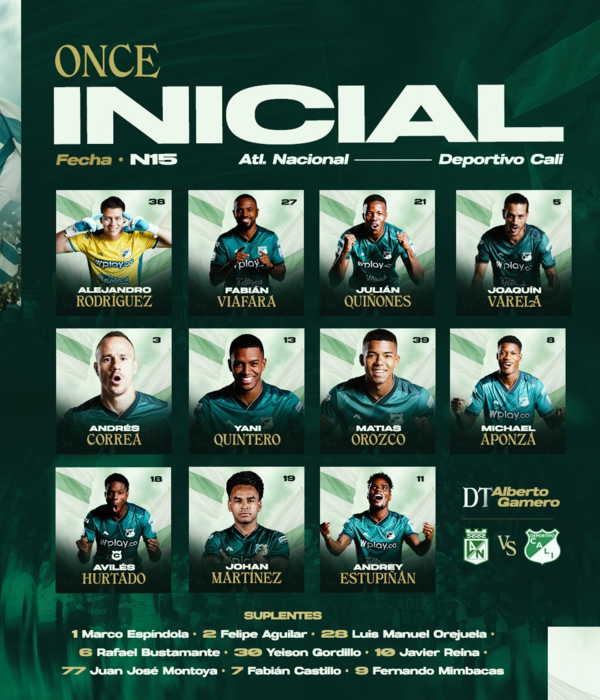 Atlético Nacional vs. Deportivo Cali EN VIVO Liga BetPlay 2025-II ...