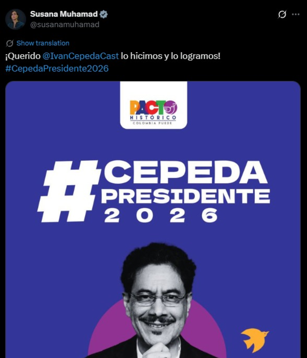 Susana Muhamad celebró la victora de Iván Cepeda.