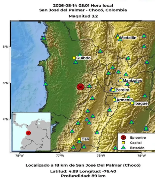 Nuevo temblor hoy en Colombia.