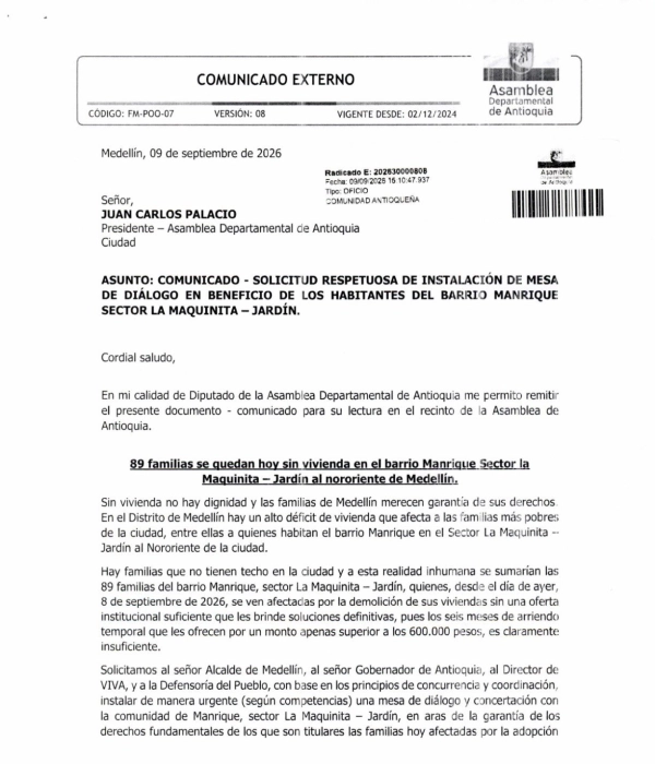 Nueve diputados solicitaron instalar una mesa de diálogo.