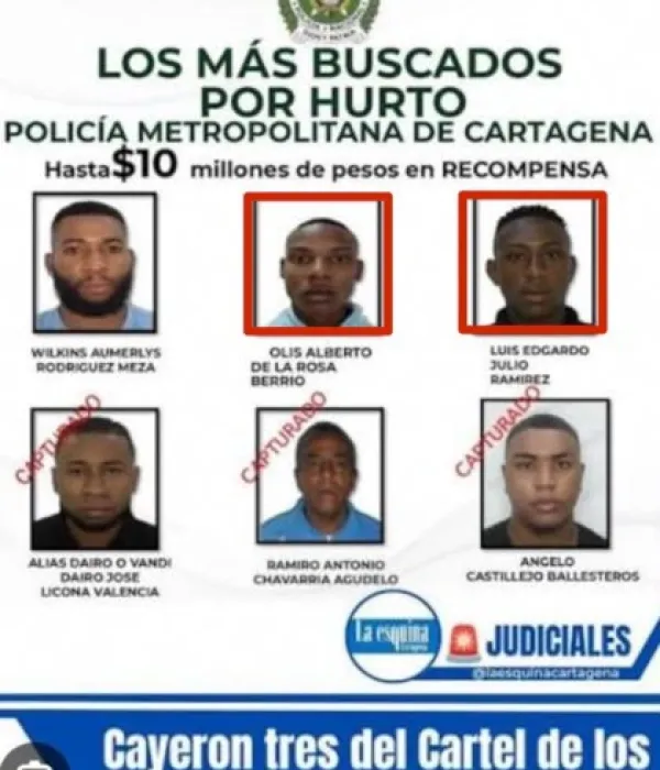 Captura de los 'Dinos Duros' en Cartagena, banda criminal.