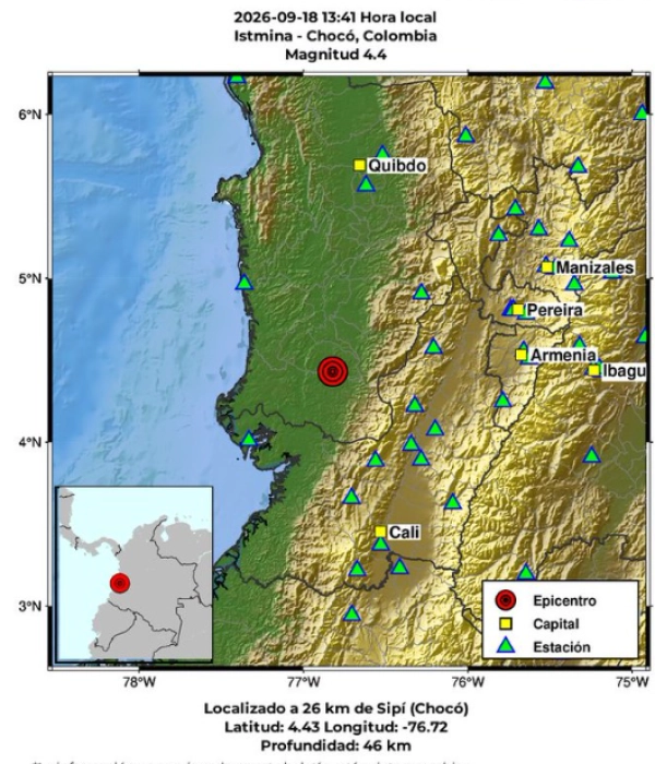 Temblor en Colombia.