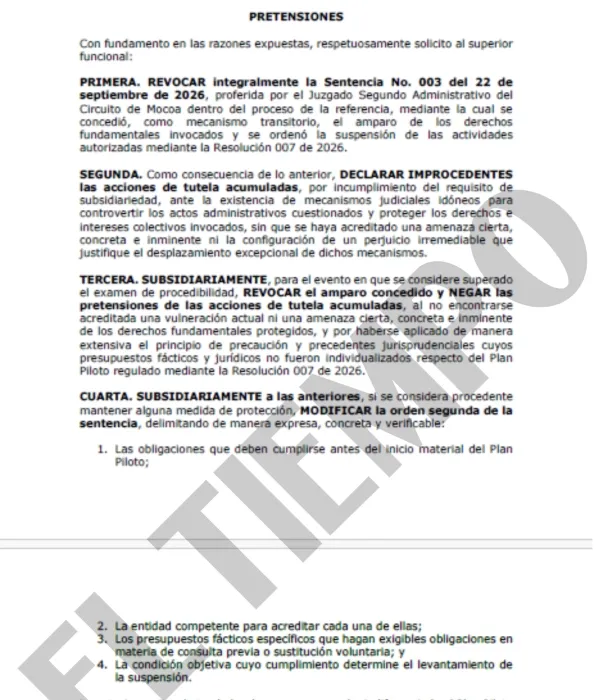 Las 5 razones del Gobierno De La Espriella en la impugnación a la decisión que mantuvo suspendida la aspersión con glufosinato