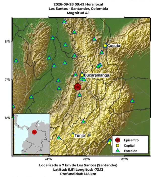 Temblor en Colombia.