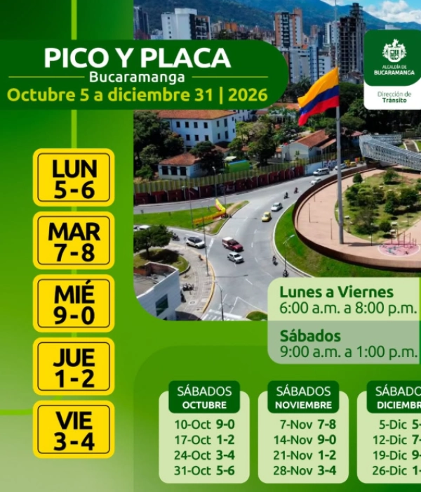 Pico y placa Bucaramanga octubre