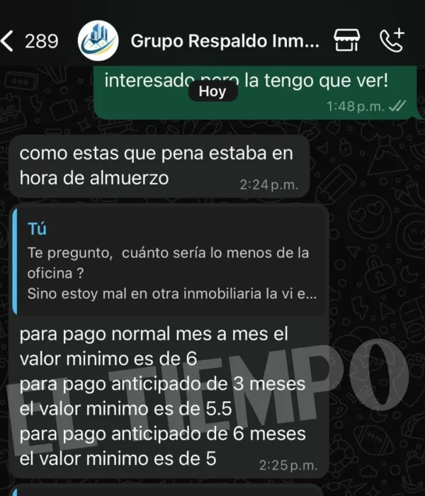 Cruz planteaba descuentos sobre los cánones a las personas que pagaran varios meses por anticipado.