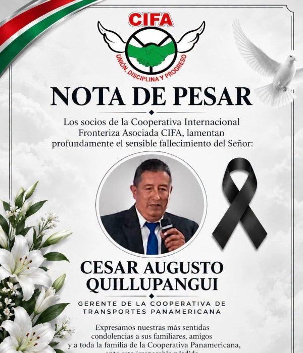 El gerente general de Panamericana Internacional, César Augusto Quillupangui Tipán.