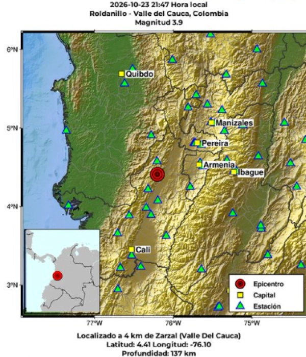 Sismo hoy en Colombia.