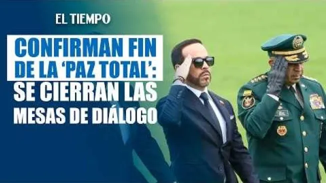 El presidente Abelardo De La Espriella anunció el cierre definitivo de las mesas de diálogo y los espacios sociojurídicos de la política de “Paz Total”, impulsada por el gobierno anterior. El mandatario calificó esta política como una “falsa paz” y cuestionó los más de 7.000 millones de pesos destinados a honorarios, al considerar que no hubo avances concretos. #ElTiempo #NoticiasColombia #ÚltimaHora #PazTotal #AbelardoDeLaEspriella #Colombia #Gobierno #DiálogosDePaz #Política

SUSCRÍBETE: https://bit.ly/eltiempoYT 

Síguenos en nuestras redes sociales:
X: https://twitter.com/eltiempo 
Facebook: https://www.facebook.com/eltiempo 
Instagram: https://www.instagram.com/eltiempo 

El Tiempo es el medio líder de noticias en Colombia, caracterizado por sus investigaciones y reportajes exclusivos, sobre:  justicia, deportes, economía, política, cultura, tecnología, innovación, cambio climático, entre otros eventos noticiosos en Colombia y el mundo.

Para mayor información ingresa a: https://www.eltiempo.com 

Otros canales de El Tiempo
Citytv: https://www.youtube.com/c/citytvbogota  
Bravíssimo Citytv: https://www.youtube.com/c/BRAVISSIMOCITYTV  
Portafolio: https://www.youtube.com/user/PortafolioCO  
Futbolred: https://www.youtube.com/c/FutbolRedCO