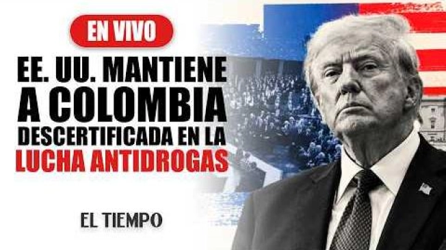 El presidente Donald Trump decidió mantener a Colombia en la lista de países que, según Estados Unidos, “fallaron de manera demostrable” en el cumplimiento de sus obligaciones en la lucha contra las drogas, pero responsabilizó de la decisión al anterior gobierno de Gustavo Petro, respaldó abiertamente al presidente Abelardo De La Espriella y dejó abierta la puerta para levantar la descertificación el próximo año si el país muestra resultados.#ElTiempo #NoticiasColombia #ÚltimaHora

SUSCRÍBETE: https://bit.ly/eltiempoYT 

Síguenos en nuestras redes sociales:
X: https://twitter.com/eltiempo 
Facebook: https://www.facebook.com/eltiempo 
Instagram: https://www.instagram.com/eltiempo 

El Tiempo es el medio líder de noticias en Colombia, caracterizado por sus investigaciones y reportajes exclusivos, sobre:  justicia, deportes, economía, política, cultura, tecnología, innovación, cambio climático, entre otros eventos noticiosos en Colombia y el mundo.

Para mayor información ingresa a: https://www.eltiempo.com 

Otros canales de El Tiempo
Citytv: https://www.youtube.com/c/citytvbogota  
Bravíssimo Citytv: https://www.youtube.com/c/BRAVISSIMOCITYTV  
Portafolio: https://www.youtube.com/user/PortafolioCO  
Futbolred: https://www.youtube.com/c/FutbolRedCO