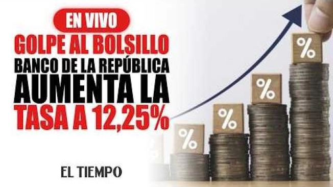 Analizamos la decisión de la Junta Directiva del Banco de la República de incrementar la tasa de interés de política monetaria al 12,25 % como respuesta al repunte de la inflación en el país.

En esta transmisión en vivo explicamos los factores económicos tras esta medida, las presiones inflacionarias generadas por alimentos, servicios y el Fenómeno del Niño, así como los efectos directos que tendrá el alza en el costo de los préstamos, tarjetas de crédito e hipotecas para los colombianos.

#EnVivo #Economía #TasasDeInterés #Inflación #ElTiempo #NoticiasColombia #ÚltimaHora

SUSCRÍBETE: https://bit.ly/eltiempoYT 

Síguenos en nuestras redes sociales:
X: https://twitter.com/eltiempo 
Facebook: https://www.facebook.com/eltiempo 
Instagram: https://www.instagram.com/eltiempo 

El Tiempo es el medio líder de noticias en Colombia, caracterizado por sus investigaciones y reportajes exclusivos, sobre:  justicia, deportes, economía, política, cultura, tecnología, innovación, cambio climático, entre otros eventos noticiosos en Colombia y el mundo.

Para mayor información ingresa a: https://www.eltiempo.com 

Otros canales de El Tiempo
Citytv: https://www.youtube.com/c/citytvbogota  
Bravíssimo Citytv: https://www.youtube.com/c/BRAVISSIMOCITYTV  
Portafolio: https://www.youtube.com/user/PortafolioCO  
Futbolred: https://www.youtube.com/c/FutbolRedCO