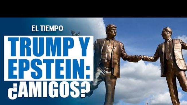 Una estatua que representa a Donald Trump y Jeffrey Epstein tomados de la mano se ha instalado frente a la Casa Blanca en Washington.