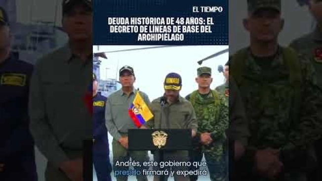 El presidente Abelardo De la Espriella anunció que el 30 de noviembre, día que, según dijo, es el cumpleaños de San Andrés, firmará y expedirá el decreto de líneas de base del archipiélago, que será publicado en las cartas náuticas oficiales de Colombia. Explicó que la Ley 10 de 1978 ordenó trazar esas líneas, que las del continente se trazaron en 1984 y que las del archipiélago quedaron pendientes. Según el mandatario, el territorio arrecifal quedará con coordenadas. Todas las afirmaciones corresponden al presidente.