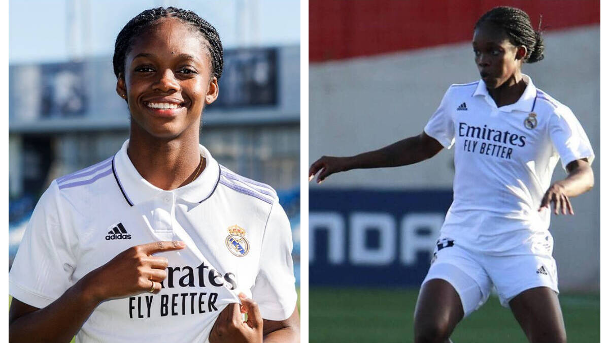 Linda Caicedo acompañó a Florentino Pérez a recibir en el Bernabeu a Sinner, Swiatek y Nadal: la única del equipo femenino