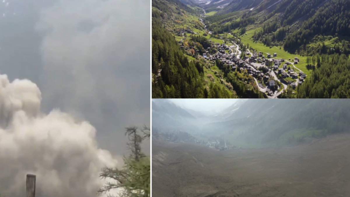 Video: una avalancha de hielo y piedras sepulta un pueblo de Suiza tras ...