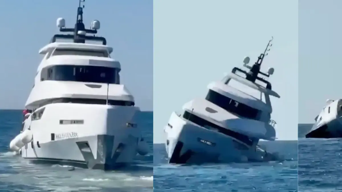 Video | Yate de lujo nuevo se hunde 15 minutos después de zarpar en Turquía: el dueño salta y abandona el exclusivo bote de más de $ 3.000 millones