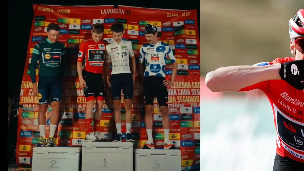 Jonas Vingegaard no se quedó sin celebrar su título en la Vuelta a España: los ciclistas improvisaron la ceremonia del podio en un parqueadero | Video