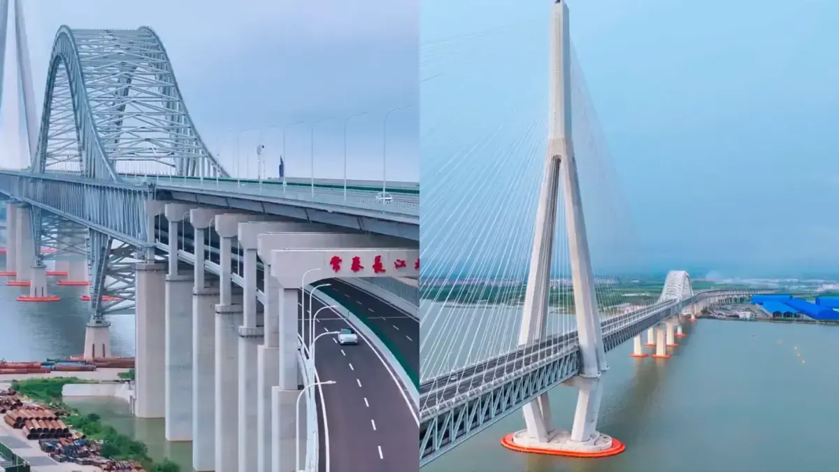 China inaugura el puente atirantado más largo del mundo: así es esta innovadora estructura con más de 10,3 kilómetros de longitud sobre el río Yangtsé