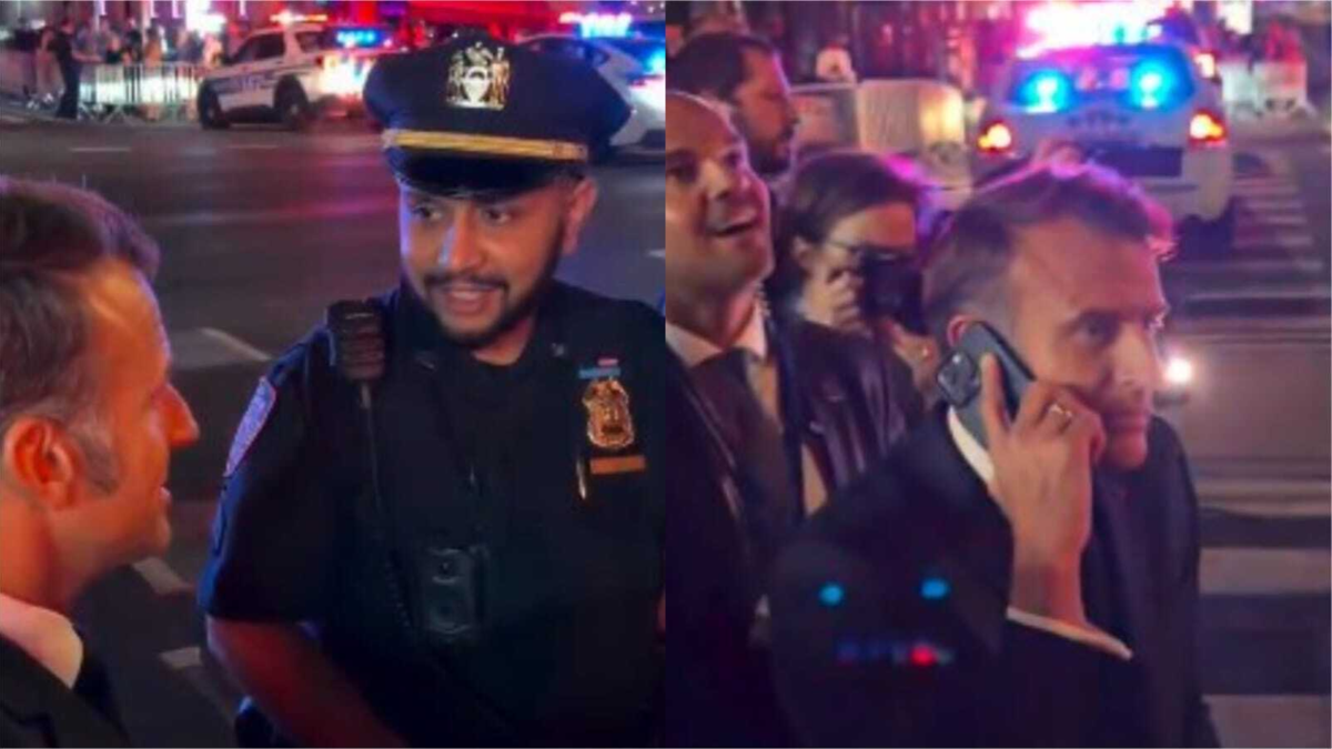 Video | El curioso momento que vivió el presidente de Francia, Emmanuel Macron, en Nueva York cuando iba hacia la embajada: caravana de Trump lo paró