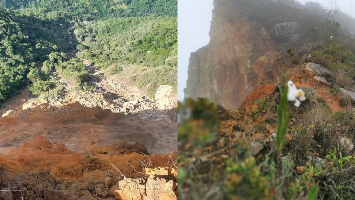 Emergencia en Santander: video mostró impresionante derrumbe de una montaña en el reconocido lugar de El Picacho, no reportan personas fallecidas