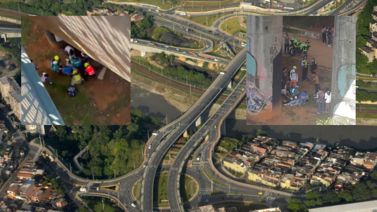 Pareja que se movilizaba en moto chocó y cayó desde el puente de la Madre Laura, en Medellín: ambos están en estado crítico tras caída de 30 metros