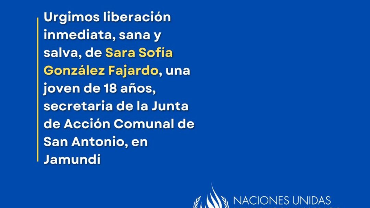 ONU Human Rights Colombia denunció el secuestro de lideresa campesina e integrante de JAC de zona rural de Jamundí, en Valle; clama por su liberación