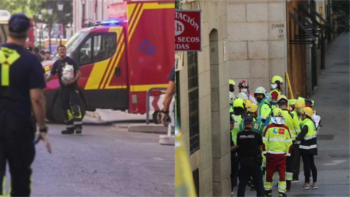 Testigos relatan los momentos de pánico tras colapso de edificio en el centro de Madrid que deja cinco desaparecidos: 'Todo era nube de polvo'