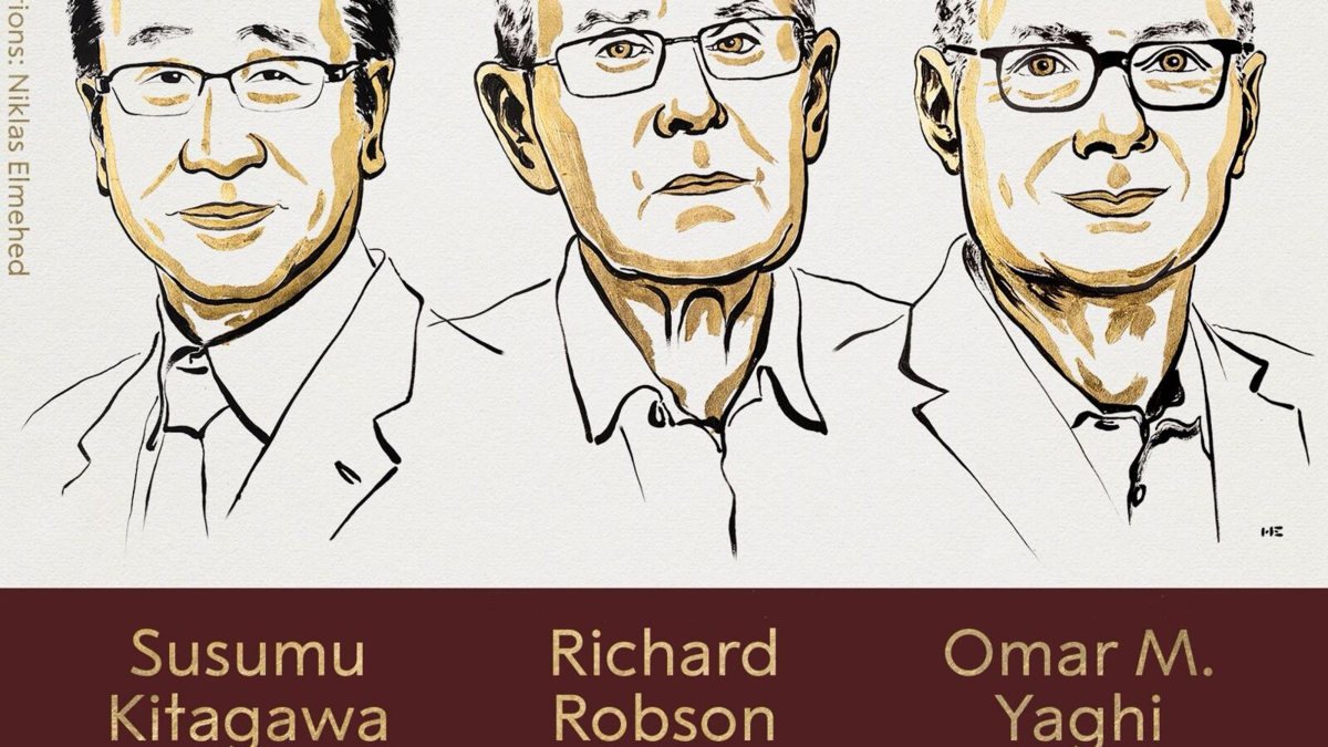 Susumu Kitagawa, Richard Robson y Omar M. Yaghi ganan el Nobel de Química 2025 por investigaciones de nuevas estructuras moleculares