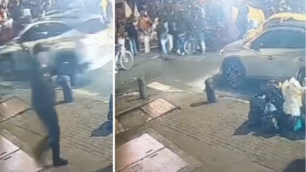 Video muestra el momento exacto cuando mujer atropelló a manifestantes propalestina durante marchas en Bogotá