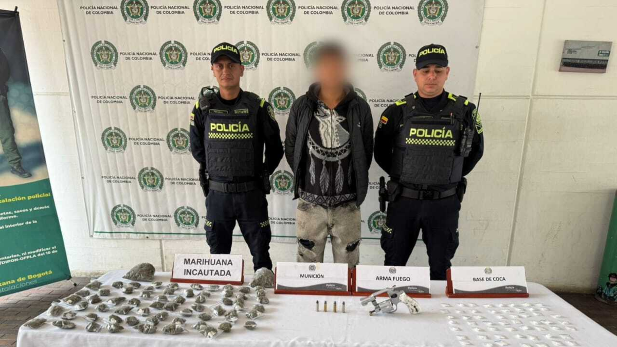 Con apoyo del helicóptero halcón, capturan en Ciudad Bolívar a un joven que intentó huir con droga y un arma de fuego