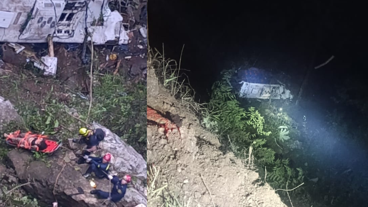 Imágenes revelan la magnitud del accidente del bus en Segovia: el vehículo quedó destruido en el fondo del abismo