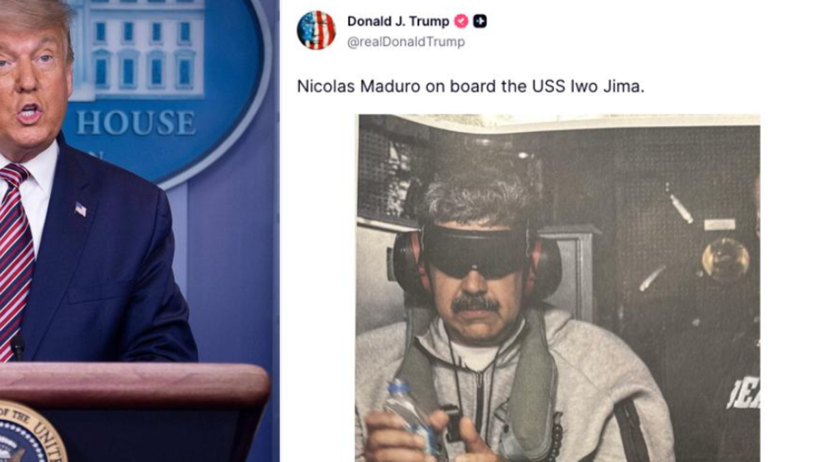 Donald Trump revela la primera foto de Nicolás Maduro tras ser capturado por Estados Unidos