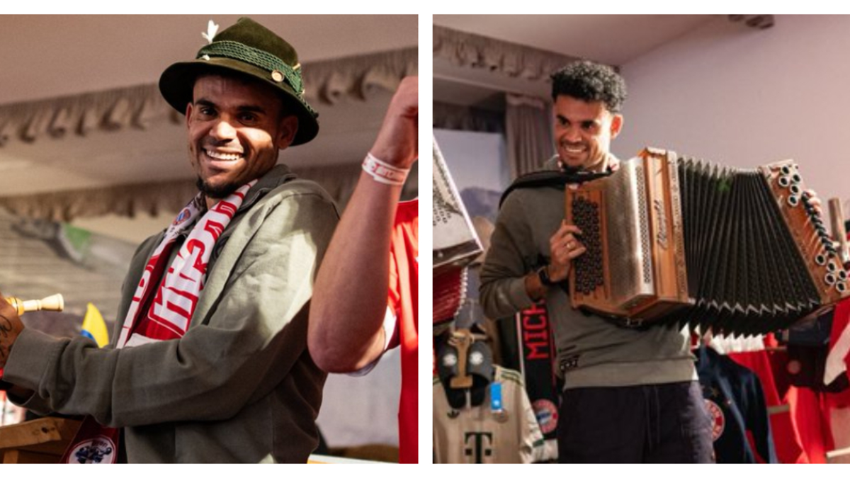 Luis Díaz tocó hasta el acordeón en la tradicional visita del Bayern Múnich a sus aficionados: 'Me siento como en casa'