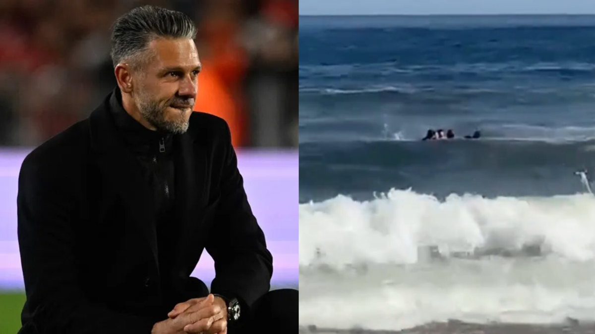 Martín Demichelis sufrió el susto de su vida: el técnico argentino y sus hijos fueron rescatados en el mar tras rozar la tragedia (video)