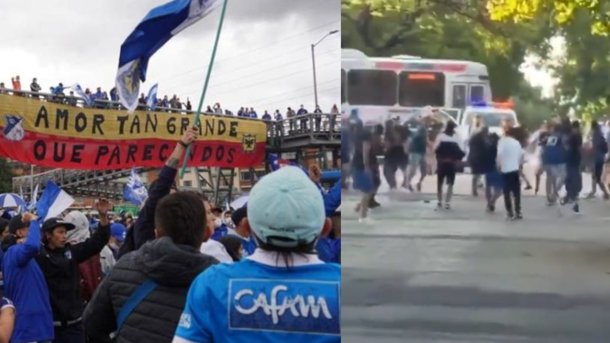 Video | Hinchas de Millonarios protagonizaron violenta pelea en Uruguay con seguidores de Nacional de Uruguay: hay un herido con arma de fuego
