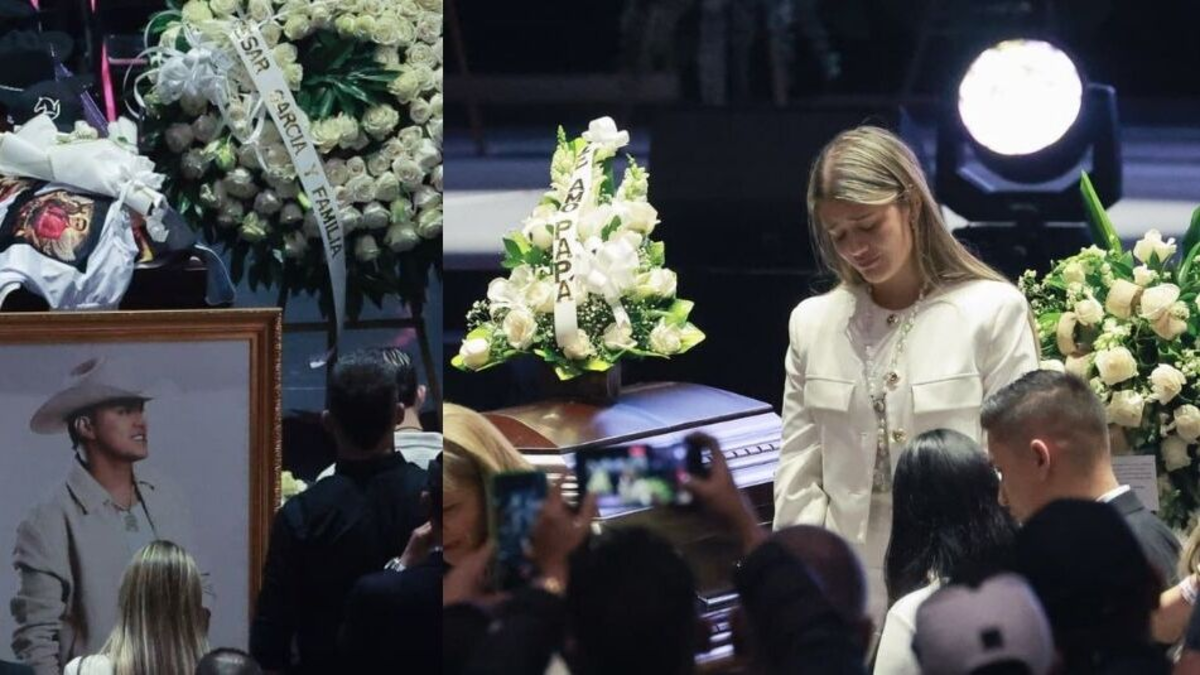 Así fue el desgarrador gesto de la esposa de Yeison Jiménez en homenaje en  el Movistar Arena de Bogotá; dejó importante objeto sobre ataúd