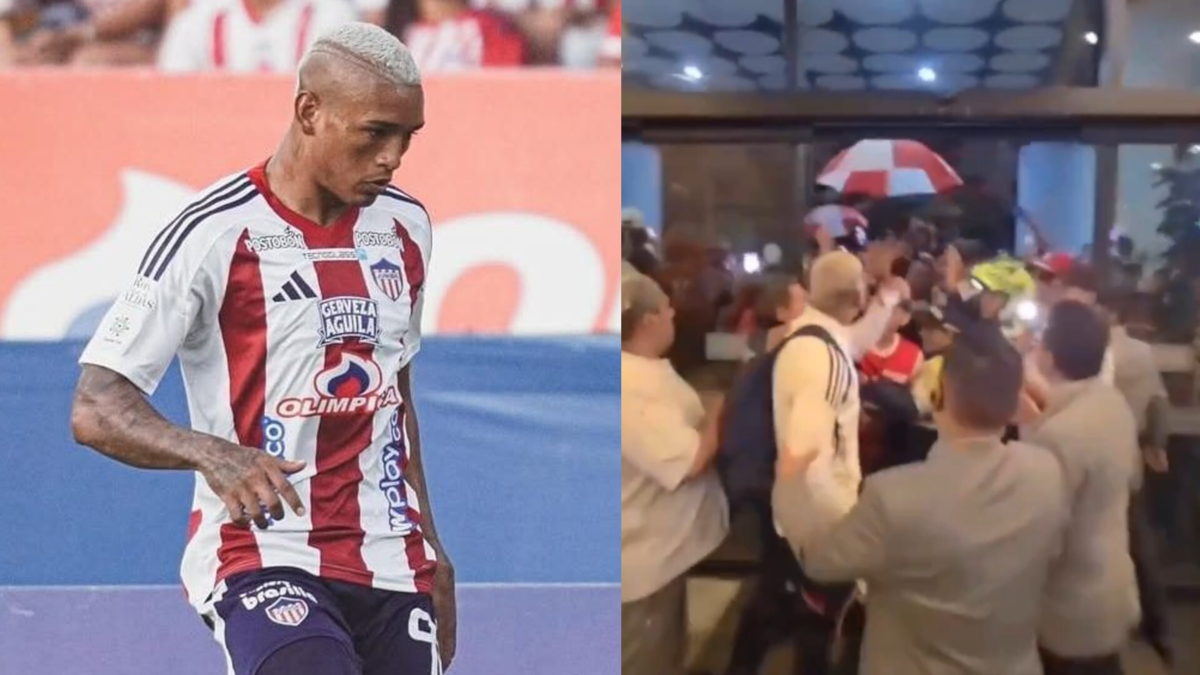 Video | Jermein Peña tuvo fuerte encontrón con hinchas del Junior de Barranquilla en Bogotá: ¿intentaron robarlo en el ingreso al hotel?