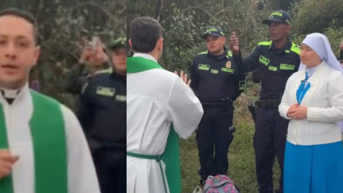 Video muestra fuerte discusión entre un sacerdote y una monja en medio de una misa en Guarne, Antioquia: la policía intervino