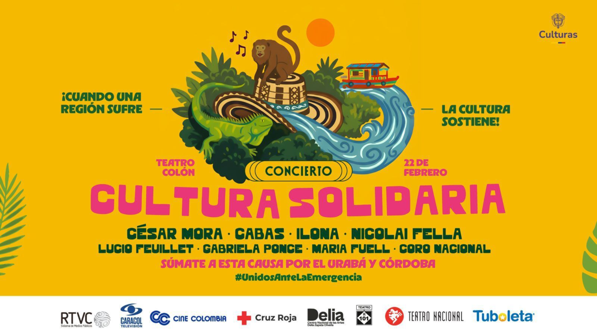 Concierto solidario en Bogotá busca ayudar a damnificados por inundaciones en Córdoba y Urabá: prográmese para el domingo 22 de febrero