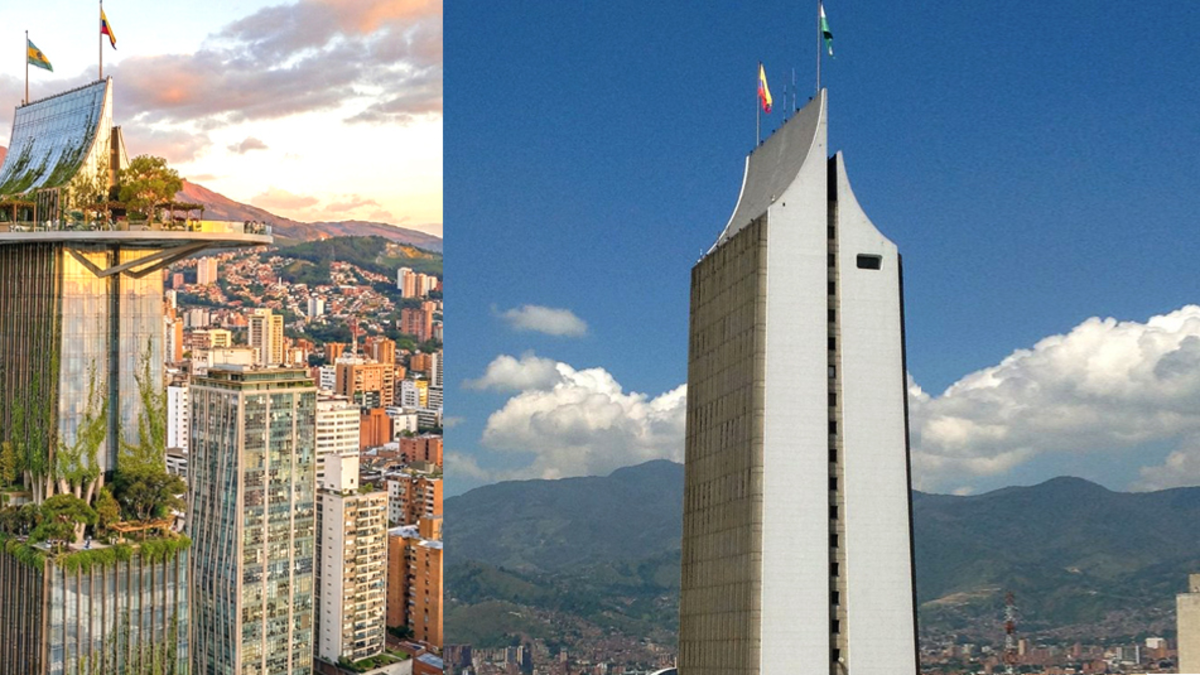 ¿Un bosque de 175 metros con mirador de cristal? La impactante imagen del Edificio Coltejer en Medellín basada en proyecto futurista que se hizo viral
