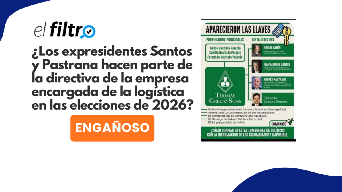 #ElFiltro: los expresidentes Santos y Pastrana no hacen parte de la directiva de la empresa encargada de la logística en las elecciones de 2026