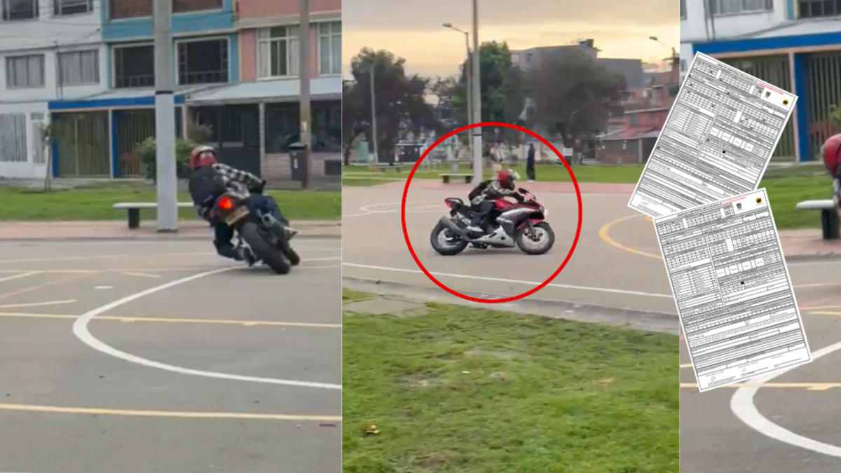 Motociclista en Bogotá utilizó una cancha de microfútbol como pista de carreras y debe casi $ 1 millón en multas: este es el historial