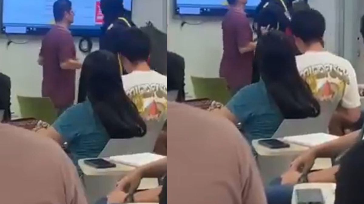 Video | Docente de la Universidad Industrial de Santander impidió con duros empujones que encapuchados ingresaran al salón a sacar a sus estudiantes