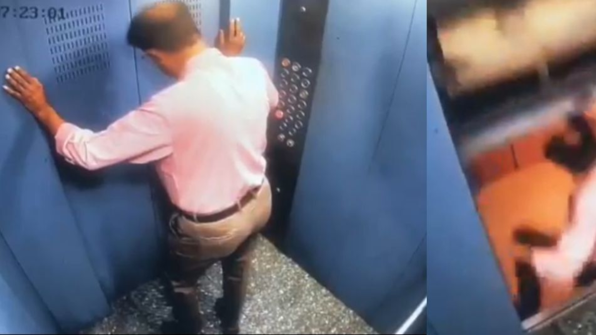 Hombre se salvó de morir luego de que el ascensor cambiara de piso, todo quedó en video