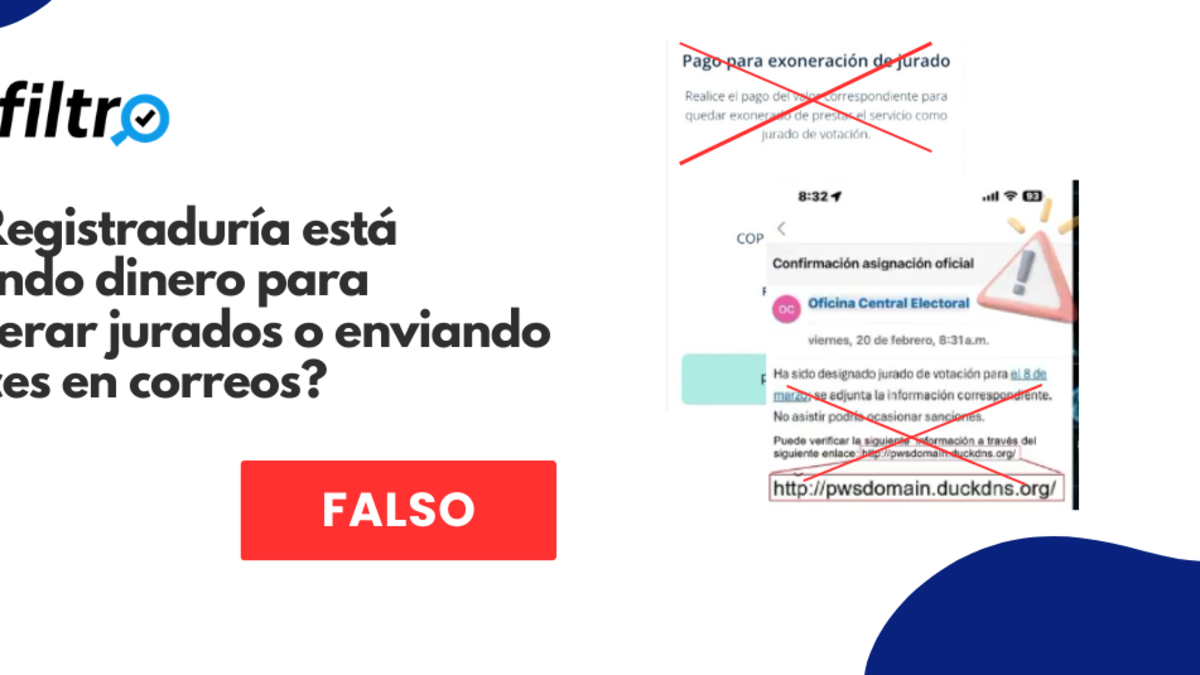 #ElFiltro: la Registraduría no pide dinero para exonerar jurados de votación y tampoco está enviando enlaces en correos; alertan de páginas falsas