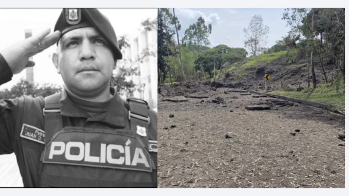 La vía Panamericana quedó con destrozos, luego de la explosión de un artefacto al paso de patrulla de Policía: ¿quién era el uniformado asesinado?