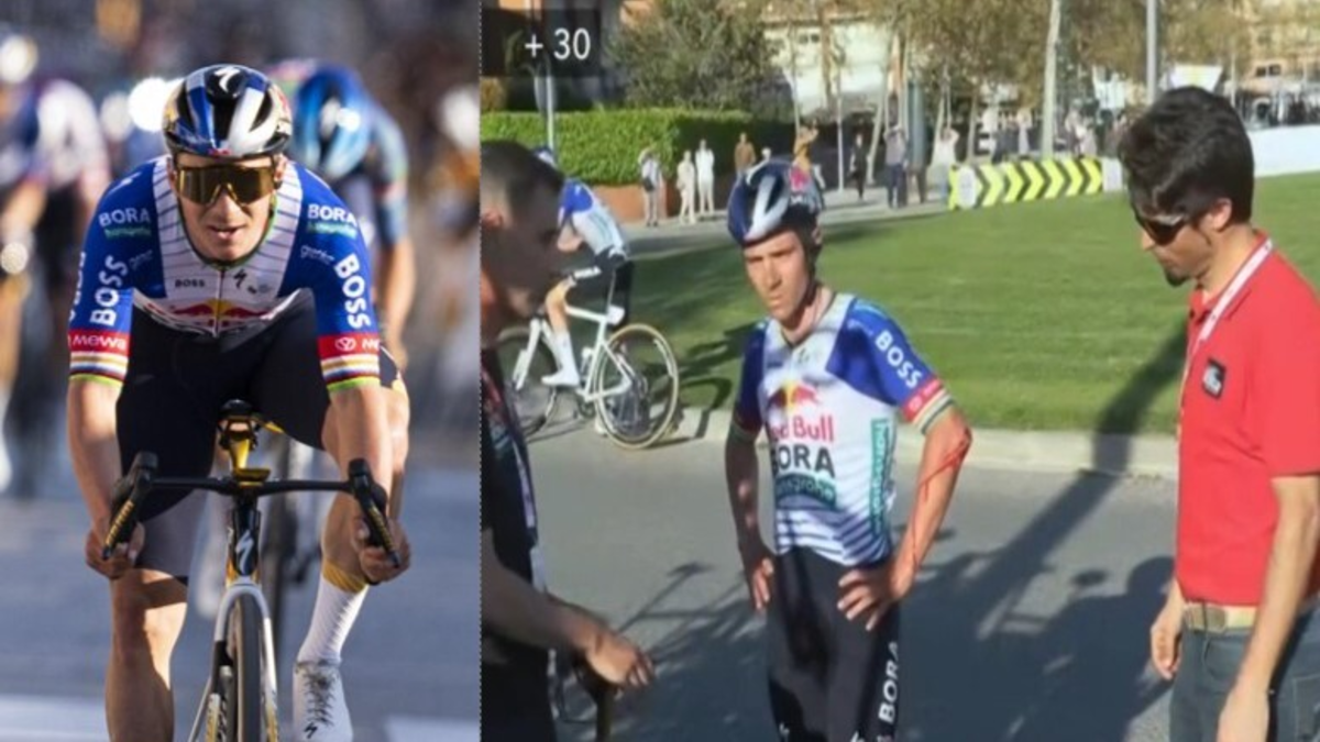 Video | Remco Evenepoel, enfurecido con Jonas Vingegaard, sufrió fuerte caída en el final de la etapa 3 de la Vuelta a Cataluña