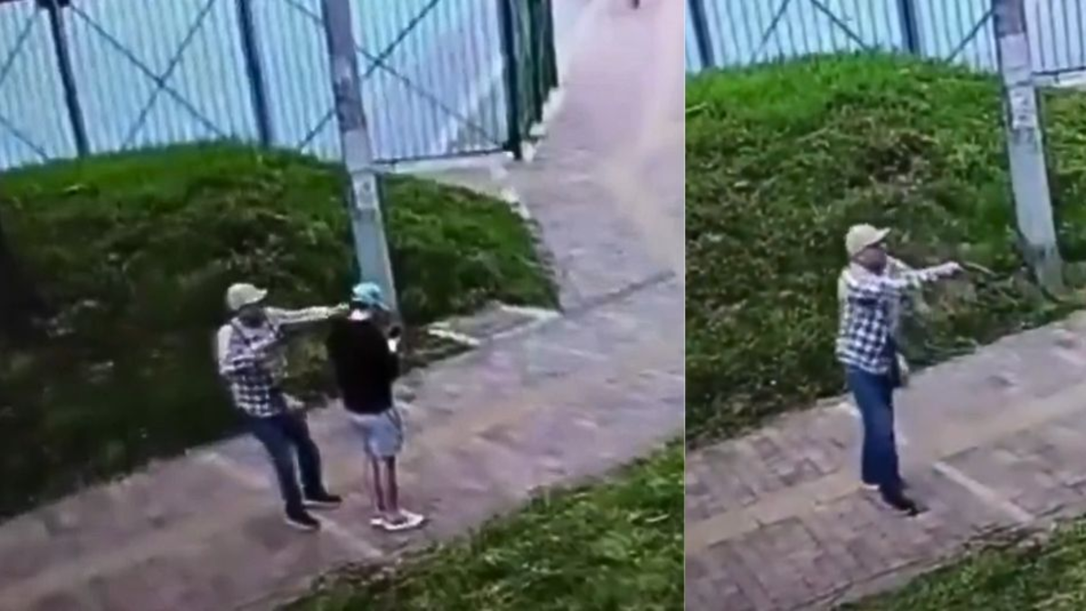 Video del momento exacto cuando delincuente armado asaltó a un joven en el noroccidente de Bogotá; crece la preocupación por los robos
