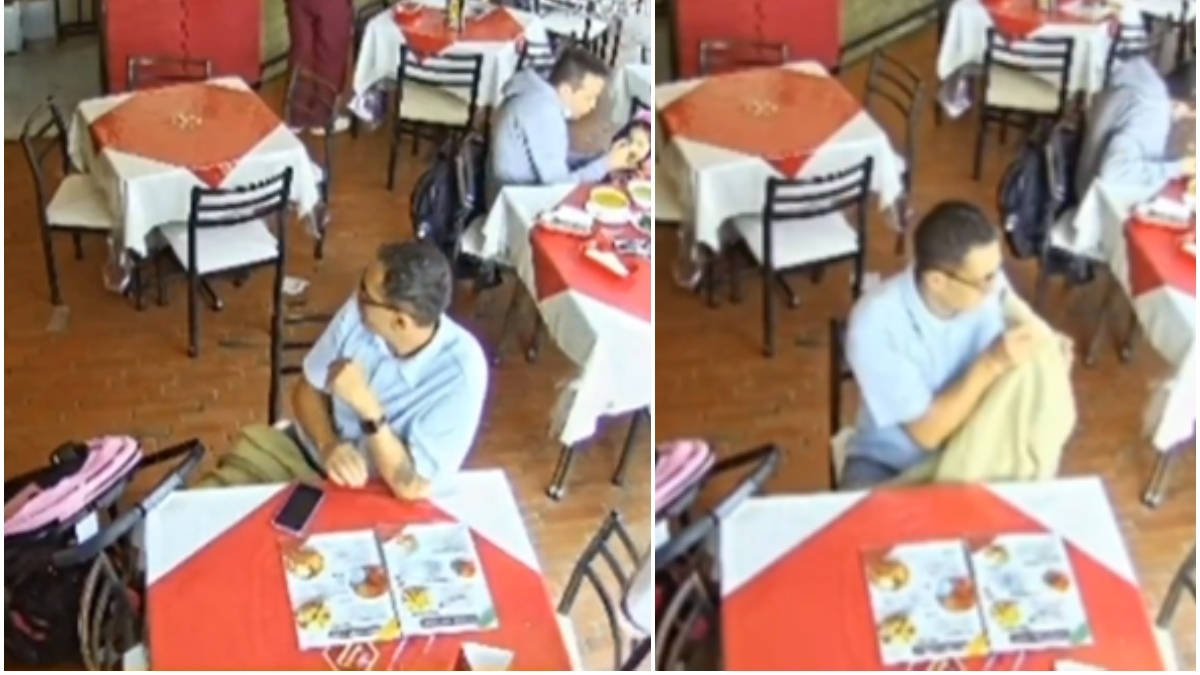 En video quedó captado ladrón que se robó un bolso en restaurante en Bogotá: bien vestido y muy hábil